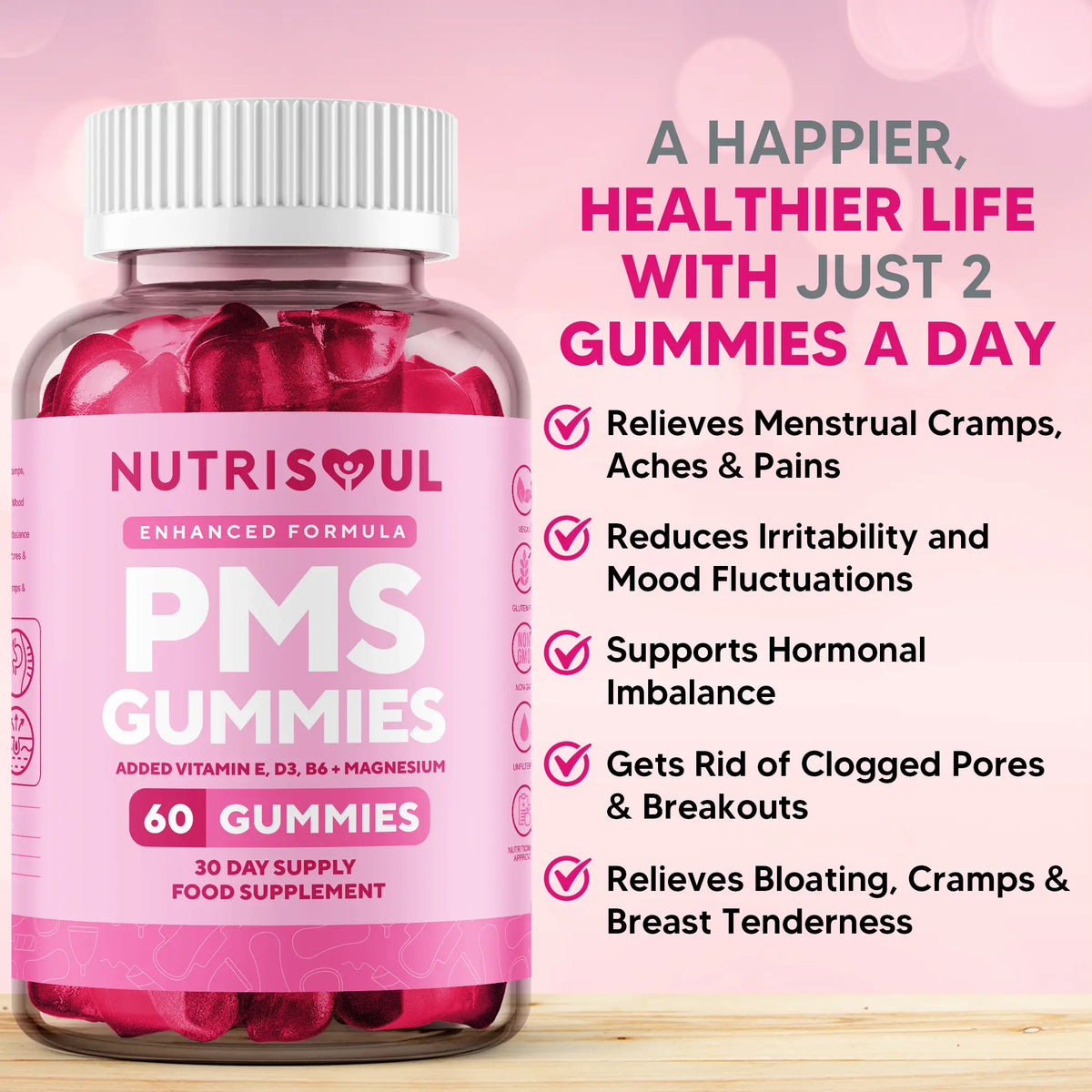 PMS Relief Gummies - Hormonal Balance & Menstrual Support with ...